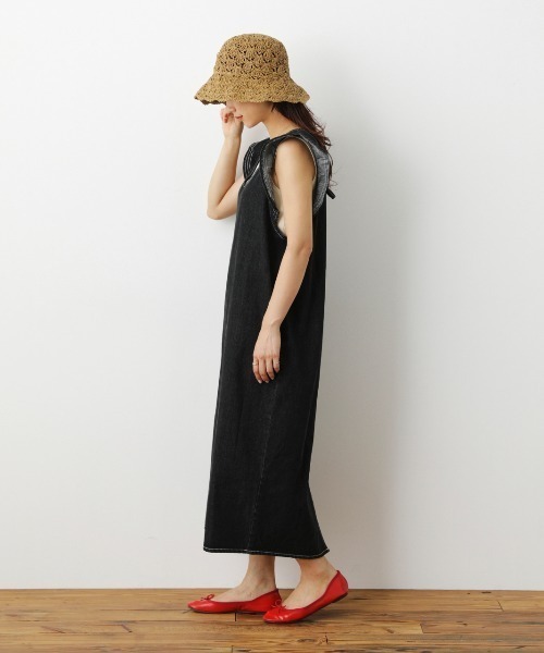 RODEO CROWNS WIDE BOWL（ロデオクラウンズワイドボウル）の「デニムフリルワンピース（ワンピース・レディース・ブルー/ブラック・FREE）」の6枚目の写真