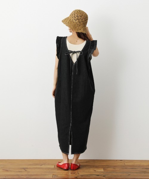 RODEO CROWNS WIDE BOWL（ロデオクラウンズワイドボウル）の「デニムフリルワンピース（ワンピース・レディース・ブルー/ブラック・FREE）」の8枚目の写真