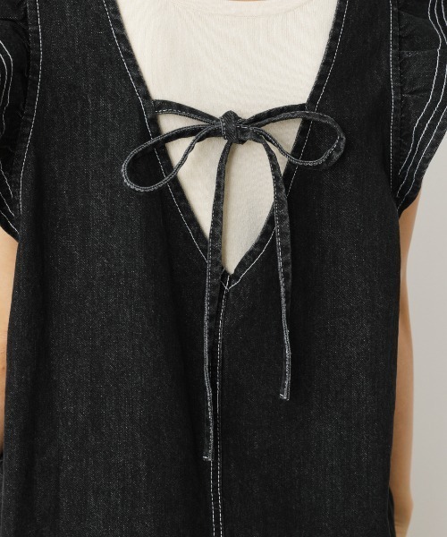 RODEO CROWNS WIDE BOWL（ロデオクラウンズワイドボウル）の「デニムフリルワンピース（ワンピース・レディース・ブルー/ブラック・FREE）」の11枚目の写真