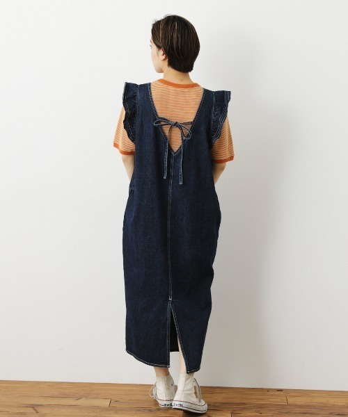 RODEO CROWNS WIDE BOWL（ロデオクラウンズワイドボウル）の「デニムフリルワンピース（ワンピース・レディース・ブルー/ブラック・FREE）」の17枚目の写真