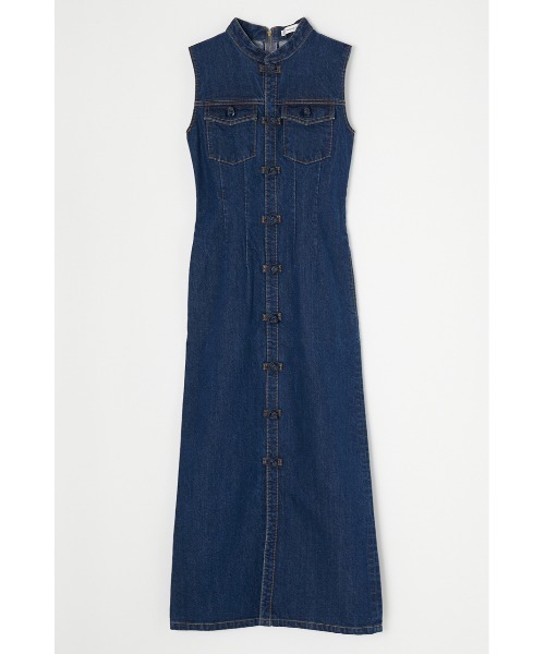 MOUSSY（マウジー）の「CHINA BUTTON DENIM ドレス（ワンピース・レディース・オフホワイト/ブルー・1/2）」の12枚目の写真
