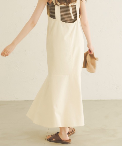 Ambre Neige(アンブルネージュ)の「リネンベルトキャミワンピース/【WEB/EC限定商品】(ワンピース・レディース・ダークブラウン/アイボリー・FREE)」の8枚目の写真