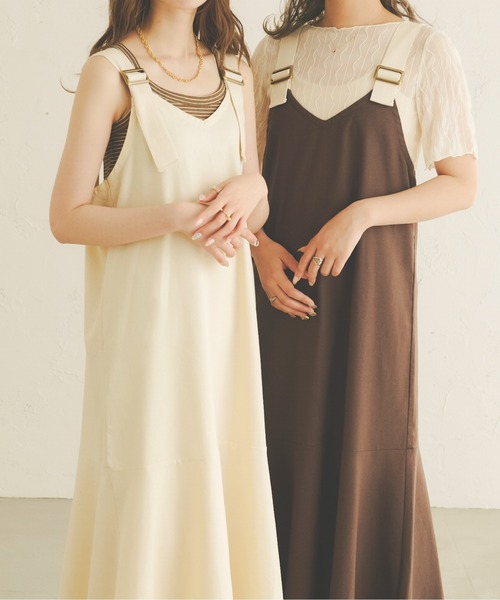 Ambre Neige(アンブルネージュ)の「リネンベルトキャミワンピース/【WEB/EC限定商品】(ワンピース・レディース・ダークブラウン/アイボリー・FREE)」の15枚目の写真