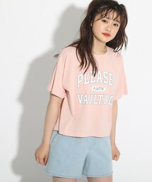 PINK-latte | 【接触冷感】ひんやりカレッジロゴTシャツ(Tシャツ/カットソー)