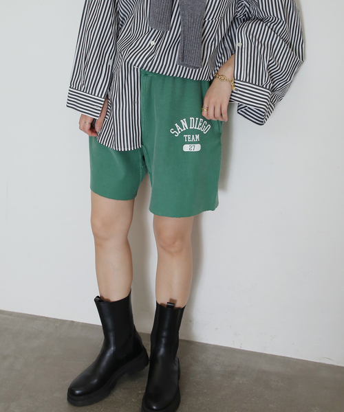 Bonum（ボナム）の「スウェットショーツ（スウェットパンツ・レディース・グレー/グリーン・FREE）」の12枚目の写真