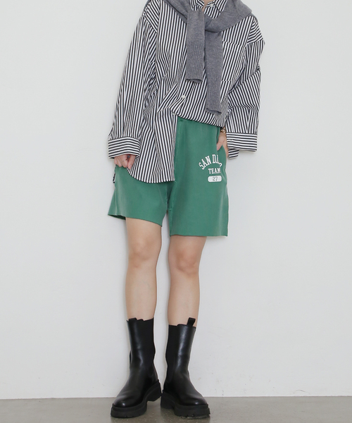 Bonum（ボナム）の「スウェットショーツ（スウェットパンツ・レディース・グレー/グリーン・FREE）」の13枚目の写真