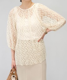 ＡＮＤＪ | 【2022/SS】花柄チュールレースボリューム袖トップス(シャツ/ブラウス)