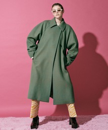 ミックスツイードボリュームステンカラーコート【MAISON SPECIAL