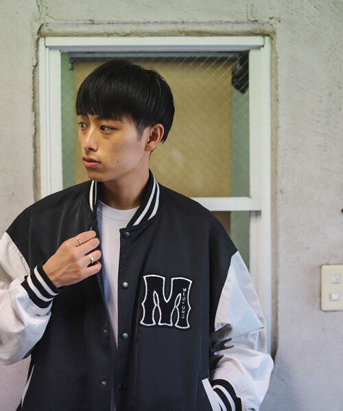 BEAMS HEART（ビームスハート）の「BEAMS HEART / ポリエステル コットン ワッペン ビッグ スタジャン（スタジャン・メンズ・ブラック/ダークグリーン・SMALL/MEDIUM/LARGE）」の5枚目の写真