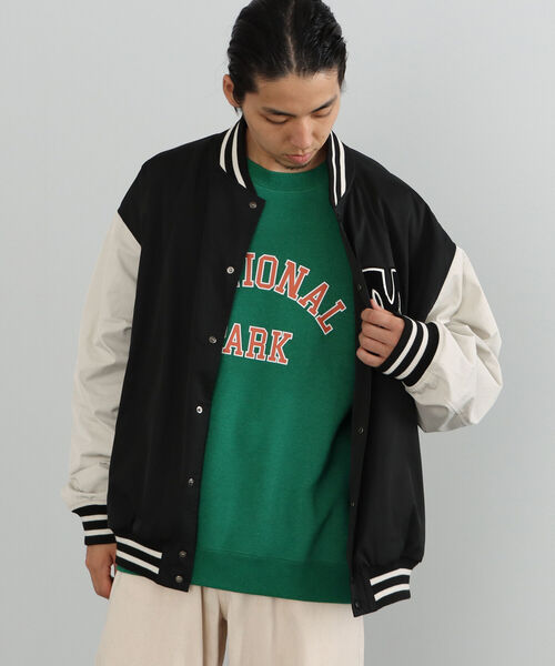 BEAMS HEART（ビームスハート）の「BEAMS HEART / ポリエステル コットン ワッペン ビッグ スタジャン（スタジャン・メンズ・ブラック/ダークグリーン・SMALL/MEDIUM/LARGE）」の9枚目の写真