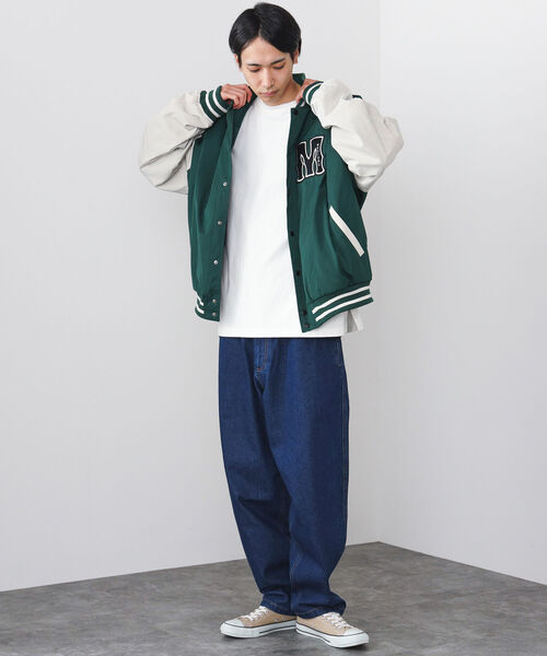 BEAMS HEART（ビームスハート）の「BEAMS HEART / ポリエステル コットン ワッペン ビッグ スタジャン（スタジャン・メンズ・ブラック/ダークグリーン・SMALL/MEDIUM/LARGE）」の11枚目の写真