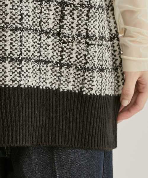 VIS(ビス)の「ツイードニットベスト(ベスト・レディース・ネイビー/ブラック系その他・FREE)」の9枚目の写真