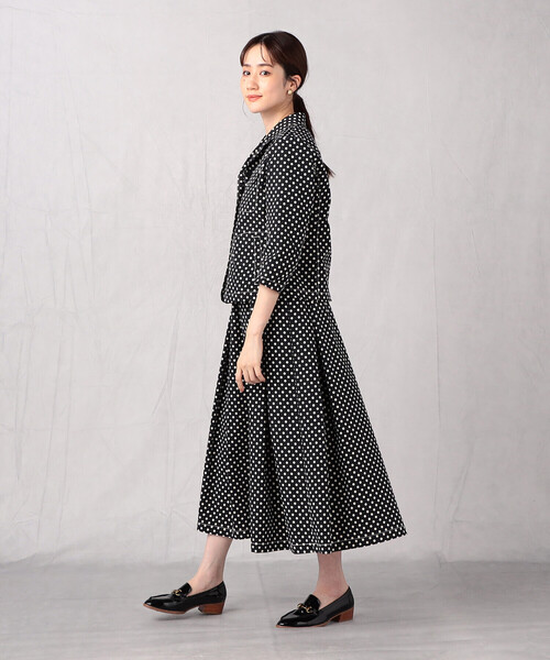 Comme　Ca　Mature（コムサマチュア）の「【セットアップ対応】＜ウォッシャブル＞ドットプリント　スカート（スカート・レディース・ブラック/ネイビー・FREE）」の3枚目の写真