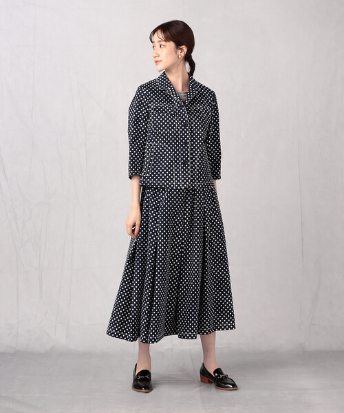 Comme　Ca　Mature（コムサマチュア）の「【セットアップ対応】＜ウォッシャブル＞ドットプリント　スカート（スカート・レディース・ブラック/ネイビー・FREE）」の6枚目の写真