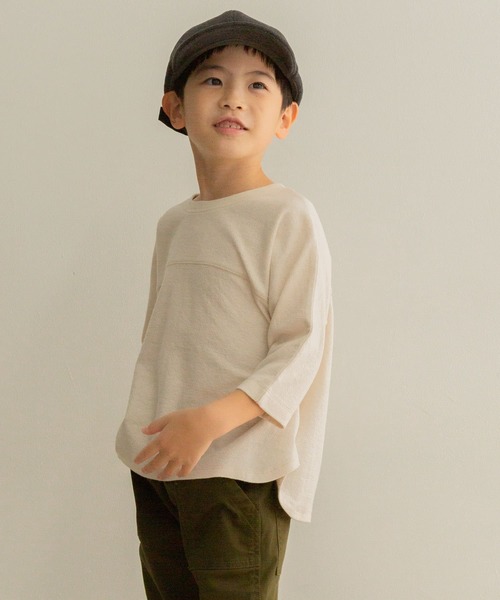 URBAN RESEARCH DOORS（アーバンリサーチドアーズ）の「梨地7分袖フットボールTシャツ(KIDS)（Tシャツ/カットソー・キッズ・オフホワイト/オレンジ系その他・120/105/135）」の10枚目の写真