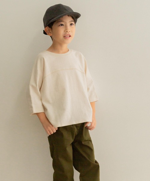 URBAN RESEARCH DOORS（アーバンリサーチドアーズ）の「梨地7分袖フットボールTシャツ(KIDS)（Tシャツ/カットソー・キッズ・オフホワイト/オレンジ系その他・120/105/135）」の11枚目の写真