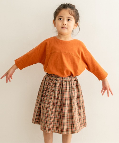 URBAN RESEARCH DOORS（アーバンリサーチドアーズ）の「梨地7分袖フットボールTシャツ(KIDS)（Tシャツ/カットソー・キッズ・オフホワイト/オレンジ系その他・120/105/135）」の13枚目の写真