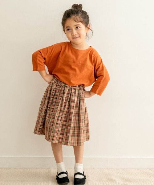 URBAN RESEARCH DOORS（アーバンリサーチドアーズ）の「梨地7分袖フットボールTシャツ(KIDS)（Tシャツ/カットソー・キッズ・オフホワイト/オレンジ系その他・120/105/135）」の14枚目の写真