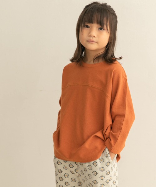 URBAN RESEARCH DOORS（アーバンリサーチドアーズ）の「梨地7分袖フットボールTシャツ(KIDS)（Tシャツ/カットソー・キッズ・オフホワイト/オレンジ系その他・120/105/135）」の3枚目の写真