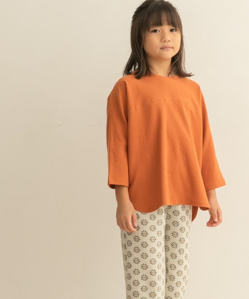 URBAN RESEARCH DOORS（アーバンリサーチドアーズ）の「梨地7分袖フットボールTシャツ(KIDS)（Tシャツ/カットソー・キッズ・オフホワイト/オレンジ系その他・120/105/135）」の4枚目の写真
