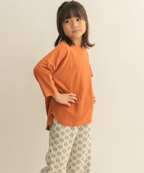 URBAN RESEARCH DOORS（アーバンリサーチドアーズ）の「梨地7分袖フットボールTシャツ(KIDS)（Tシャツ/カットソー・キッズ・オフホワイト/オレンジ系その他・120/105/135）」の5枚目の写真