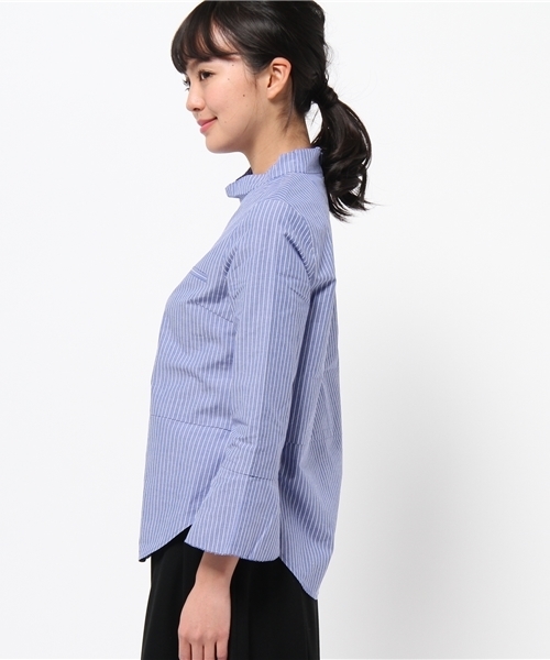 B:MING by BEAMS（ビーミングバイビームス）の「ビーミング by ビームス / スタンドカラープルオーバー（シャツ/ブラウス・レディース・ホワイト/サックスブルー/ブルー・SMALL/MEDIUM）」の8枚目の写真