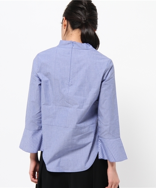 B:MING by BEAMS（ビーミングバイビームス）の「ビーミング by ビームス / スタンドカラープルオーバー（シャツ/ブラウス・レディース・ホワイト/サックスブルー/ブルー・SMALL/MEDIUM）」の4枚目の写真