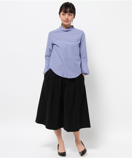 B:MING by BEAMS（ビーミングバイビームス）の「ビーミング by ビームス / スタンドカラープルオーバー（シャツ/ブラウス・レディース・ホワイト/サックスブルー/ブルー・SMALL/MEDIUM）」の5枚目の写真