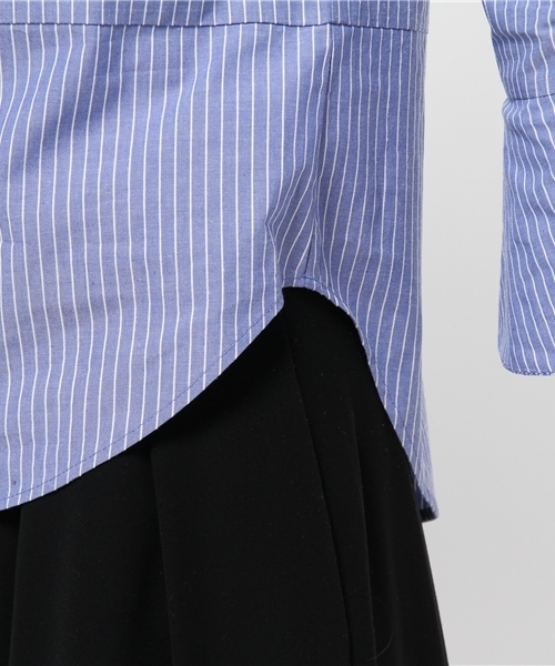 B:MING by BEAMS（ビーミングバイビームス）の「ビーミング by ビームス / スタンドカラープルオーバー（シャツ/ブラウス・レディース・ホワイト/サックスブルー/ブルー・SMALL/MEDIUM）」の6枚目の写真