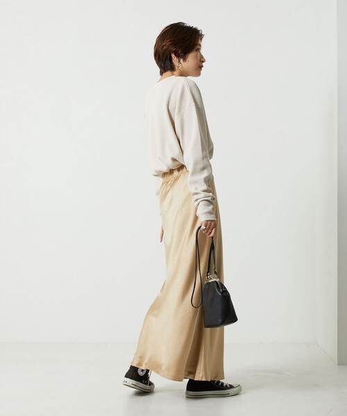 FREAK'S STORE（フリークスストア）の「【WEB限定】ワッフルチュニックプルオーバー（Tシャツ/カットソー・レディース・ナチュラル/ライトグレー/ブラック/ベージュ/ピンク/オリーブ/ブルー/ラベンダー/グリーン・ﾌﾘ-）」の12枚目の写真