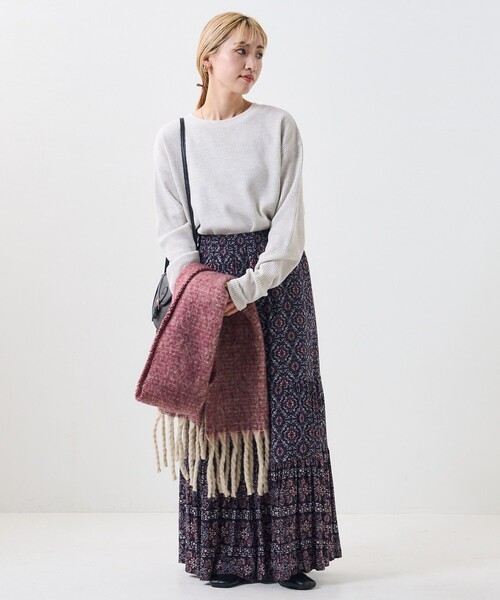 FREAK'S STORE（フリークスストア）の「【WEB限定】ワッフルチュニックプルオーバー（Tシャツ/カットソー・レディース・ナチュラル/ライトグレー/ブラック/ベージュ/ピンク/オリーブ/ブルー/ラベンダー/グリーン・ﾌﾘ-）」の14枚目の写真