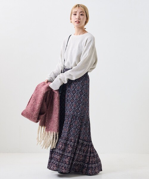 FREAK'S STORE（フリークスストア）の「【WEB限定】ワッフルチュニックプルオーバー（Tシャツ/カットソー・レディース・ナチュラル/ライトグレー/ブラック/ベージュ/ピンク/オリーブ/ブルー/ラベンダー/グリーン・ﾌﾘ-）」の16枚目の写真