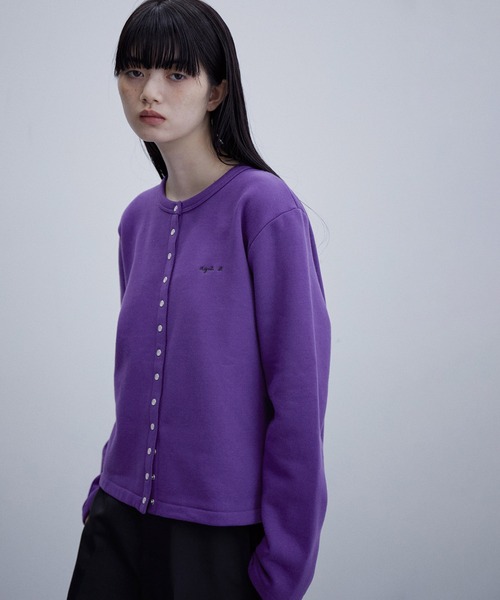 agnes b.（アニエスベー）の「【agnes b. pour ADAM ET ROPE'】CARDIGAN PRESSIONS（カーディガン/ボレロ・レディース・レッド/パープル/ブラック・S）」の6枚目の写真