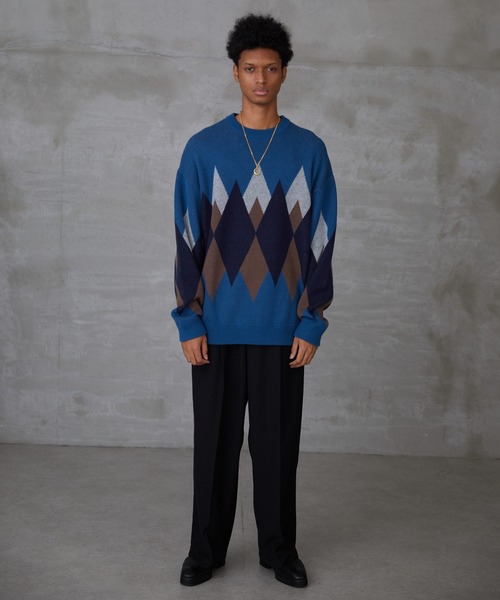 SAINT LAURENT アーガイルニットセーター MAISON SPECIAL（メゾン
