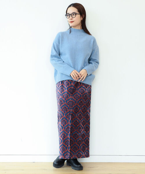 Ray BEAMS（レイビームス）の「Ray BEAMS / センターシーム ハイネックニット（ニット/セーター・レディース・ベージュ/サックスブルー/その他・ONE SIZE）」の14枚目の写真