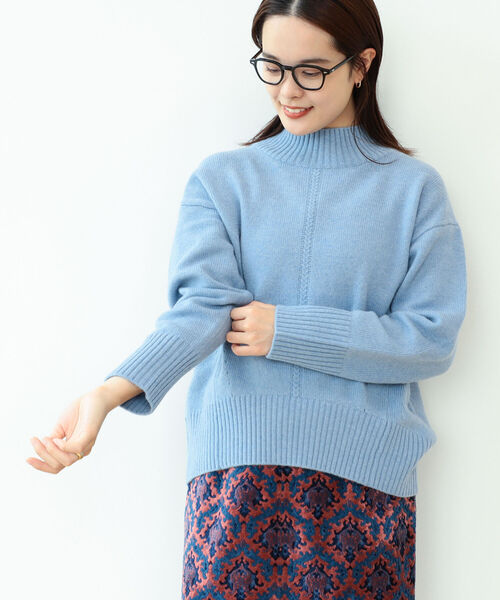 Ray BEAMS（レイビームス）の「Ray BEAMS / センターシーム ハイネックニット（ニット/セーター・レディース・ベージュ/サックスブルー/その他・ONE SIZE）」の16枚目の写真