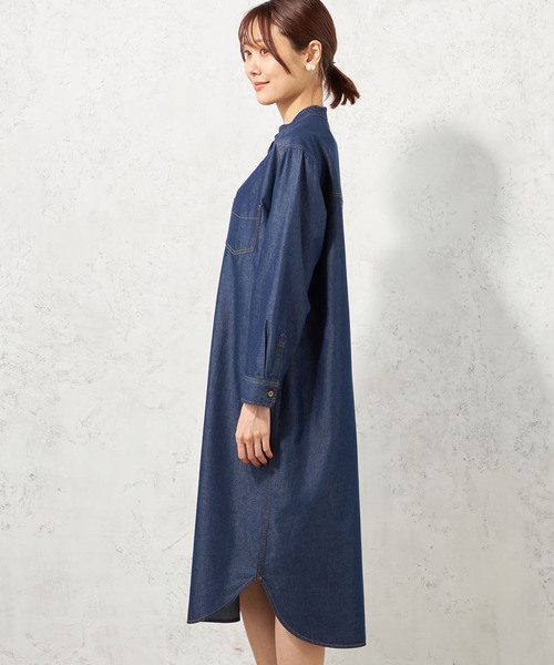 Petit Honfleur（プチオンフルール）の「テンセルデニムワンピース（ワンピース・レディース・ブルー/ネイビー・11号/9号）」の8枚目の写真