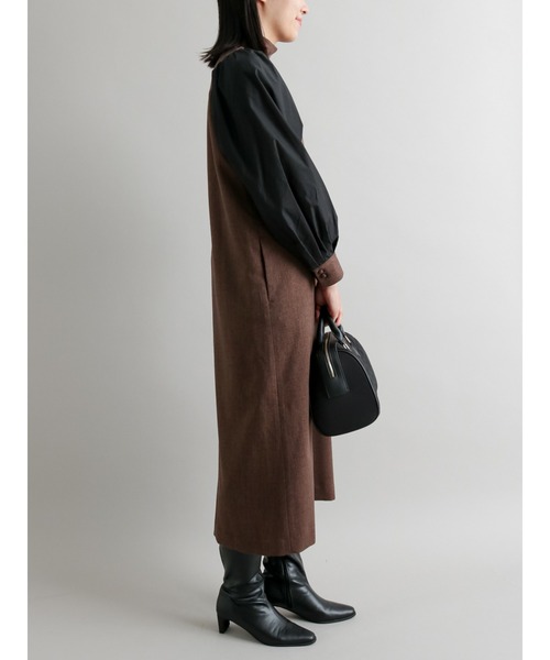 Te chichi CLASSIC（テチチクラシック）の「ハイネック切替ボリュームスリーブワンピース（ワンピース・レディース・ベージュ/ブラウン・ﾌﾘ-）」の13枚目の写真