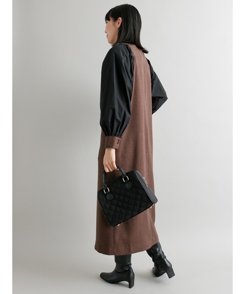 Te chichi CLASSIC（テチチクラシック）の「ハイネック切替ボリュームスリーブワンピース（ワンピース・レディース・ベージュ/ブラウン・ﾌﾘ-）」の15枚目の写真