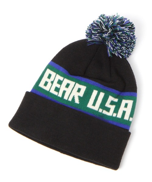 niko and...(ニコアンド)の「【Bear USA(ベア ユーエスエー)】レタードニットキャップ(ニットキャップ/ビーニー・レディース・ブラック/ブラウン・FREE)」の1枚目の写真