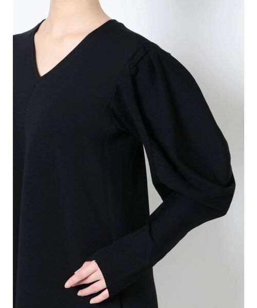 ELENDEEK(エレンディーク)の「ニットスリーブスポンジワンピース(ワンピース・レディース・ブラック/ベージュ/チャコールグレー・02/01)」の12枚目の写真