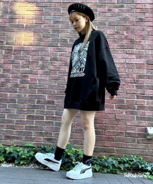 Candy Stripper（キャンディストリッパー）の「YOUR ALLY SWEAT ワンピース（スウェット・レディース・ブラック/ホワイト/パープル・2）」の15枚目の写真