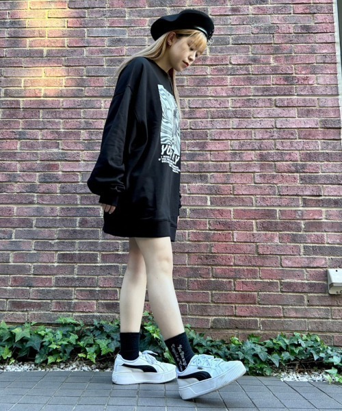 Candy Stripper（キャンディストリッパー）の「YOUR ALLY SWEAT ワンピース（スウェット・レディース・ブラック/ホワイト/パープル・2）」の16枚目の写真