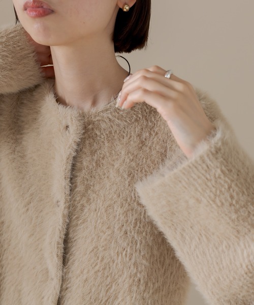 mline（エムライン）の「[mline] シャギーカーディガン（カーディガン/ボレロ・レディース・アイボリー/ブラック/ベージュ・FREE）」の14枚目の写真