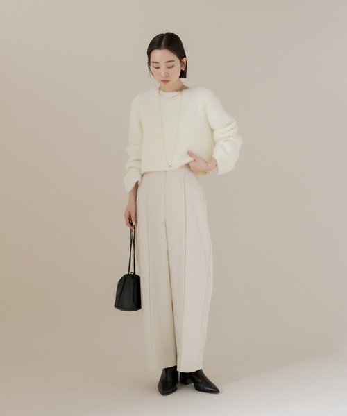 mline（エムライン）の「[mline] シャギーカーディガン（カーディガン/ボレロ・レディース・アイボリー/ブラック/ベージュ・FREE）」の7枚目の写真