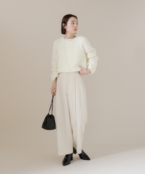 mline（エムライン）の「[mline] シャギーカーディガン（カーディガン/ボレロ・レディース・アイボリー/ブラック/ベージュ・FREE）」の8枚目の写真