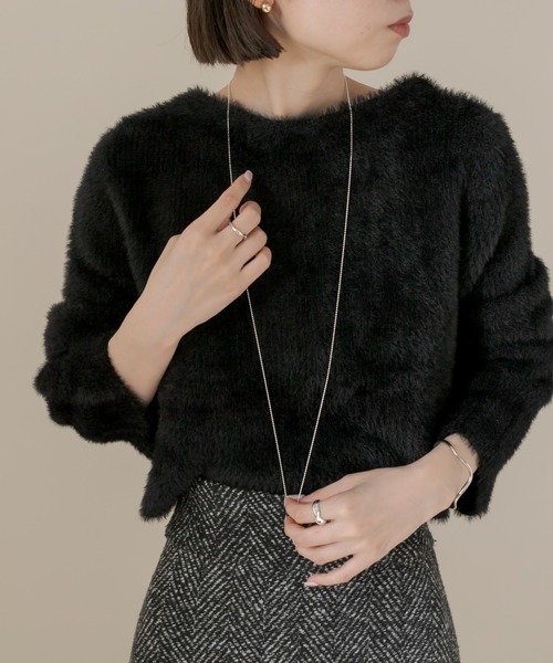 mline（エムライン）の「[mline] シャギーカーディガン（カーディガン/ボレロ・レディース・アイボリー/ブラック/ベージュ・FREE）」の20枚目の写真