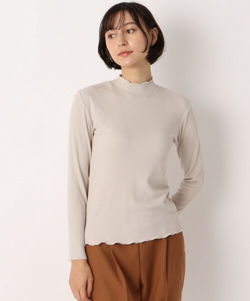 LAURA ASHLEY(ローラアシュレイ)の「【洗える】裏起毛メローエッジハイネックリブTシャツ(Tシャツ/カットソー・レディース・ライトブルー/ブラック/グレー/ライトグリーン/アイボリー/ナチュラル/ダークネイビー/ピンク系・40/38)」の5枚目の写真