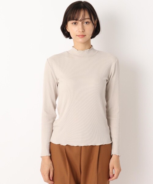 LAURA ASHLEY(ローラアシュレイ)の「【洗える】裏起毛メローエッジハイネックリブTシャツ(Tシャツ/カットソー・レディース・ライトブルー/ブラック/グレー/ライトグリーン/アイボリー/ナチュラル/ダークネイビー/ピンク系・40/38)」の9枚目の写真