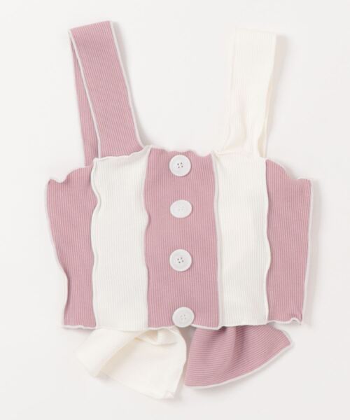 lilLilly（リルリリー）の「バイカラーリボンリブビスチェ【セットアップ対応】（その他トップス・レディース・ブラック/ホワイト/ピンク・FREE）」の15枚目の写真